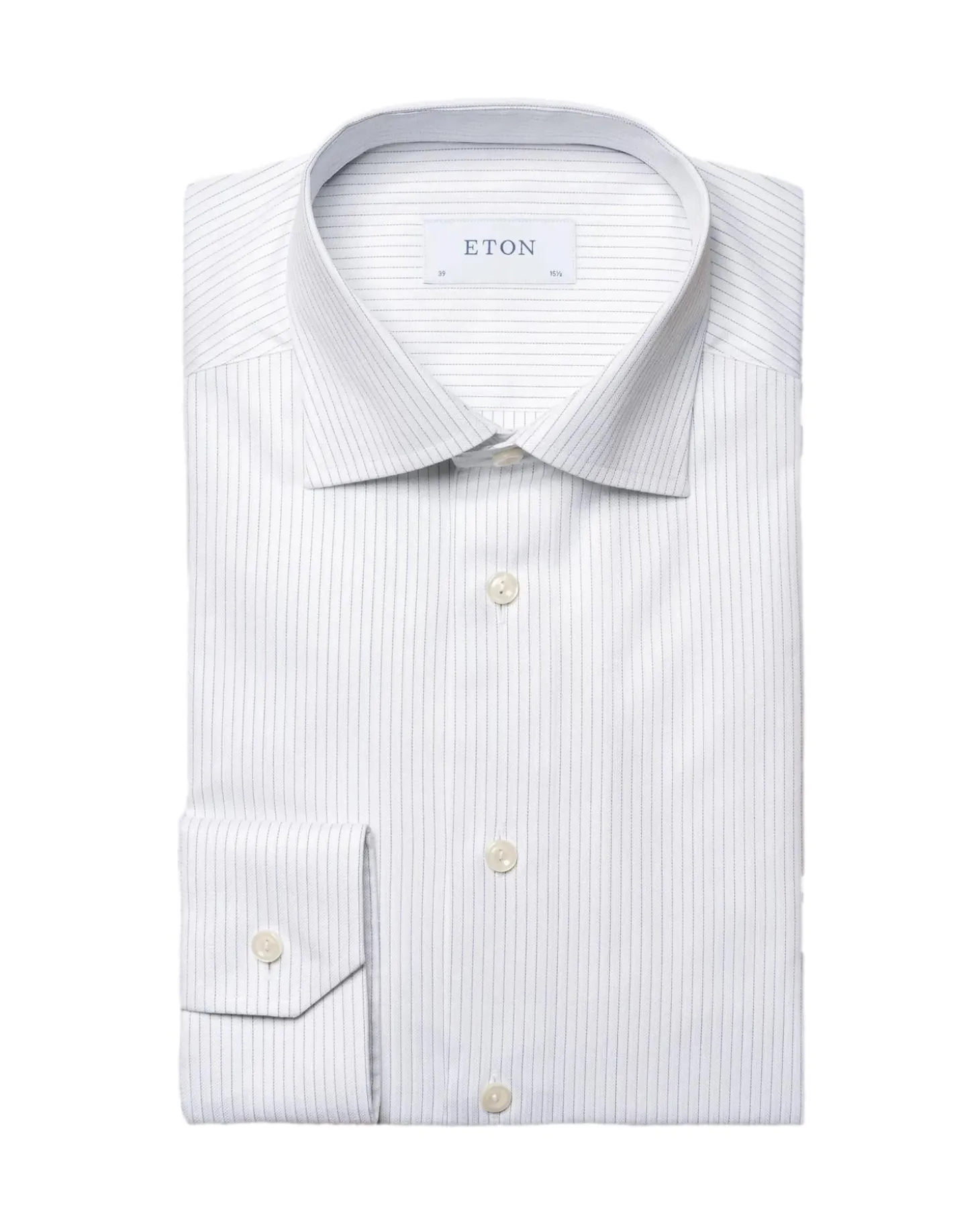 Eton Light Blue Striped Signature Twill Shirt Skjorte Stripet