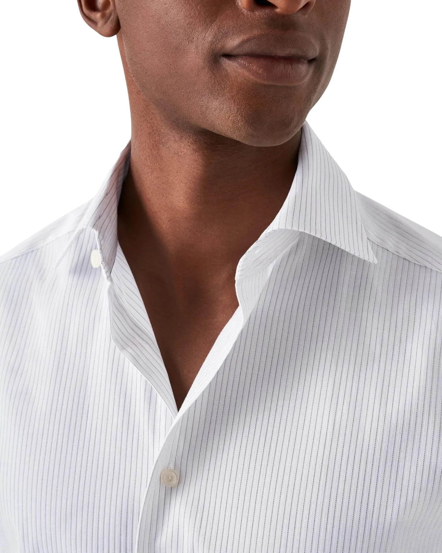 Eton Light Blue Striped Signature Twill Shirt Skjorte Stripet