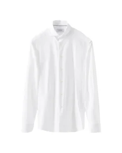Eton Semi Solid Four-Way Stretch Shirt Skjorte Hvit