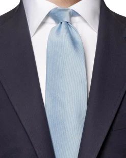 Eton Silk Linen Tie Slips Lyseblå
