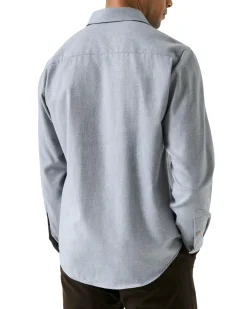 Eton Solid Flannel Shirt Skjorte Lys Blå Melert