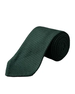 Eton Solid Grenadine Tie Slips Mørkegrønn