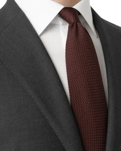 Eton Solid Grenadine Tie Slips Mørkerød