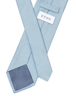 Eton Solid Silk Linen Tie Slips Lyseblå