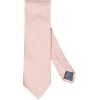 Eton Solid Silk Linen Tie Slips Rosa