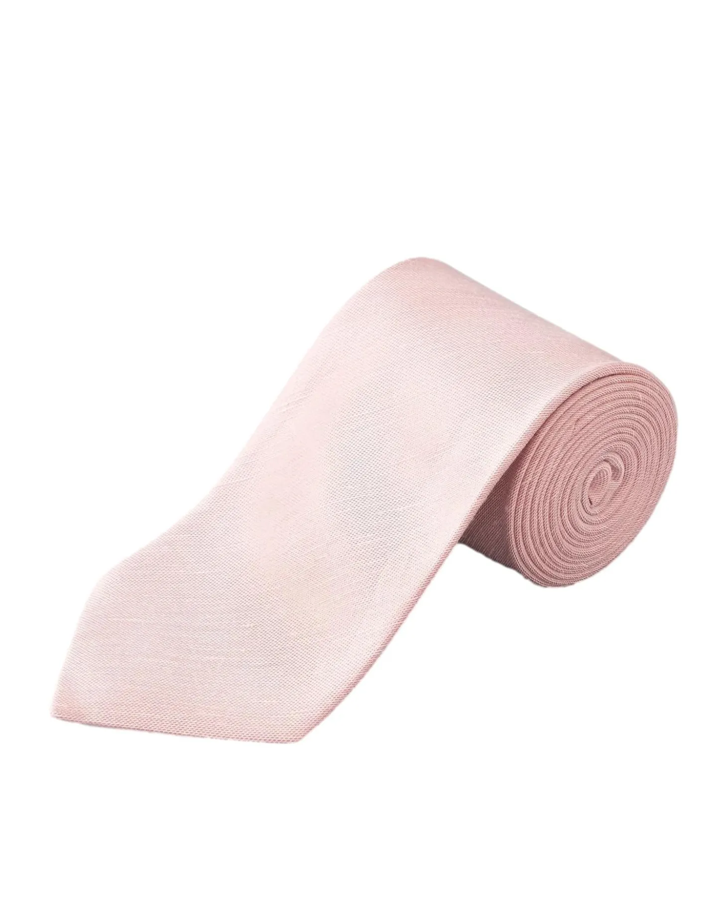Eton Solid Silk Linen Tie Slips Rosa
