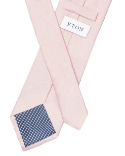 Eton Solid Silk Linen Tie Slips Rosa