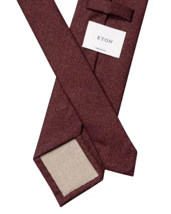 Eton Solid Wool Flannel Tie Slips Mørkerød