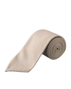 Eton Solid Wool Flannel Tie Slips Beige