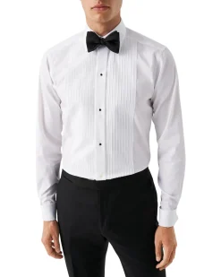 Eton White Plissé Tuxedo Shirt Skjorte Hvit