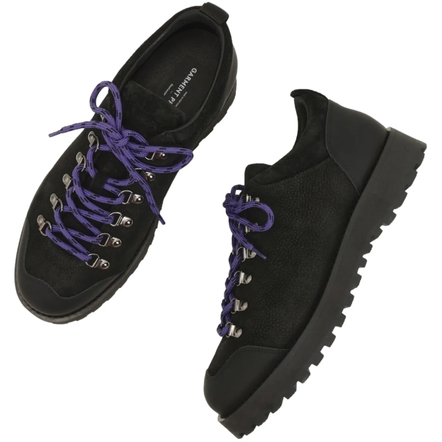 Garment Project Dune Low - Black Tumbled Nubuck Sko Sort