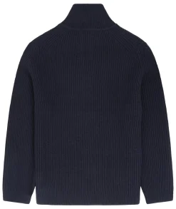 Garment Project Half Zip Wool Knit Genser Navy