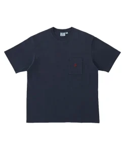 Gramicci ONE POINT TEE PIGMENT DYED T-shirt Navy