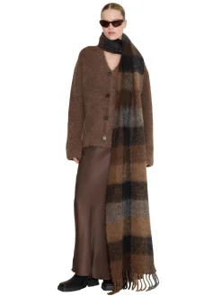 Holzweiler Fresia Brown Check Skjerf Brun