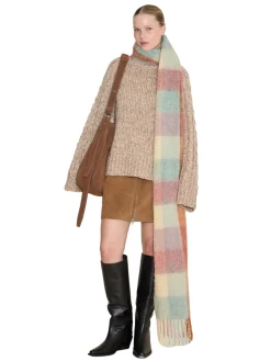 Holzweiler Fresia Pink Check Skjerf Rosa Mønster