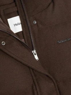 Holzweiler W Tech Wool Down Coat Jakke Mørkebrun