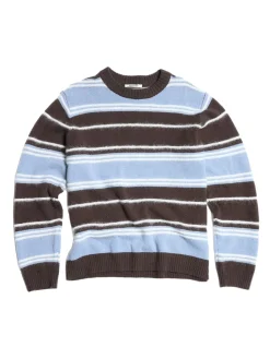 Holzweiler WOOL STRIPE CREW Genser Lyseblå Striper
