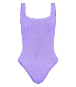 Hunza G Square Neck Swim Badedrakt Lilla