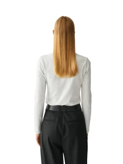 Julie Josephine Andrea Longsleeve Genser Lys Grå Melert