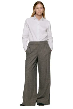 Julie Josephine Mathilde Wool Blend Bukse Gråbrun