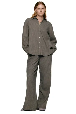 Julie Josephine Mathilde Wool Blend Bukse Gråbrun