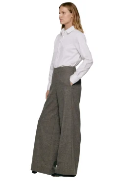 Julie Josephine Mathilde Wool Blend Bukse Gråbrun