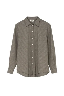 Julie Josephine Sophie Wool Blend Shirt Skjorte Gråbrun