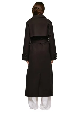 Julie Josephine Thale Wool Trenchcoat Jakke Mørkebrun