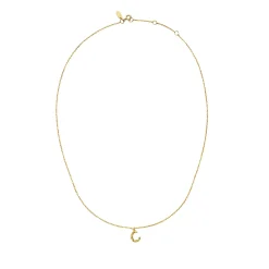 Maanesten C Alphabet Smykke Gull