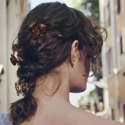 Maanesten Cerys Small Hairclaw Sesame Hårspenne Brun Mønster