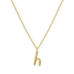 Maanesten H Alphabet Smykke Gull