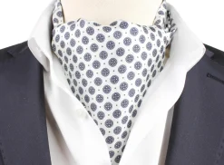 Manzini Montecristo Silk Ascot Slips Hvit Og Sort