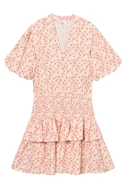 Once Untold Athilda Smock Dress Kjole Beige Og Rosa