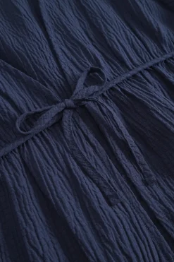 Once Untold Mercer String Blouse Skjorte Marine