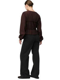 Once Untold Mercer String Blouse Skjorte Brun