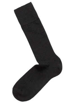 Panos Emporio 2 PK Calle Premium Mercerized Wool Rib Sokker Sort