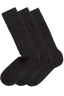 Panos Emporio 2 PK Calle Premium Mercerized Wool Rib Sokker Sort