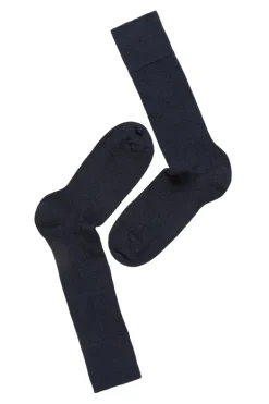 Panos Emporio 2PK Calle Premium Mercerized Wool Rib Sokker Mørkeblå