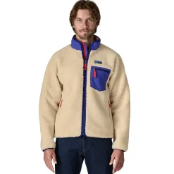 Patagonia M Classic Retro-X Jkt Jakke Beige Og Blå