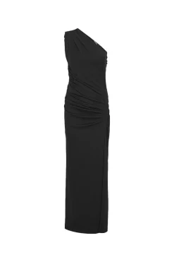 ROTATE Draped One Shoulder Dress Kjole Sort