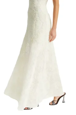 ROTATE Flower Mesh Maxi Dress Kjole Off-White