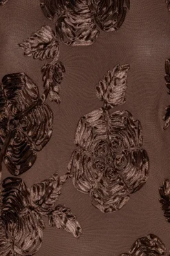 ROTATE Flower Mesh Mini Dress Kjole Brun