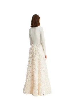 ROTATE Long Sleeve Maxi Dress Kjole Off-White