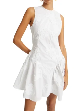 ROTATE Poplin Mini Dress Kjole Hvit