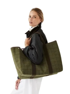 Rue de Verneuil Traversée XL Hunting Tweed Kaki Veske Grønn Mønster