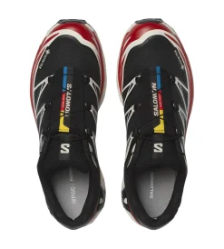 Salomon XT-6 GTX Black/Flame Scarlet/Vanilla Ice Sko Sort Og Rød