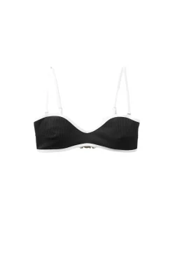 Seaquelle Ribbed Bikini Top Badetøy Sort Og Hvit