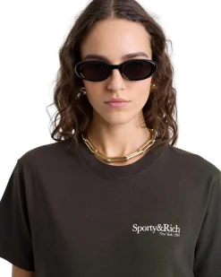 Sporty & Rich HWCNY T-Shirt T-shirt Vasket Sort