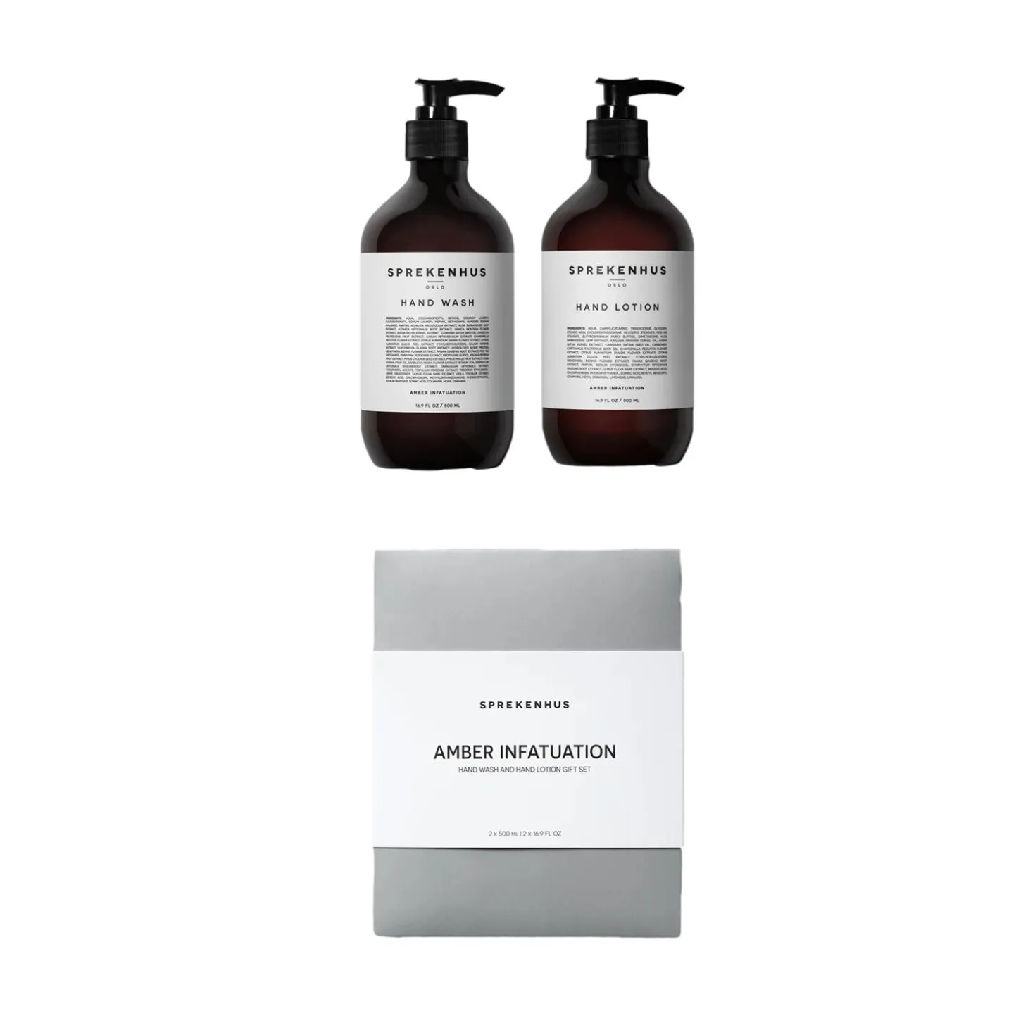 Sprekenhus Hand Wash and Lotion Gift Set - Amber Infatuation Håndsåpe Gjennomsiktig