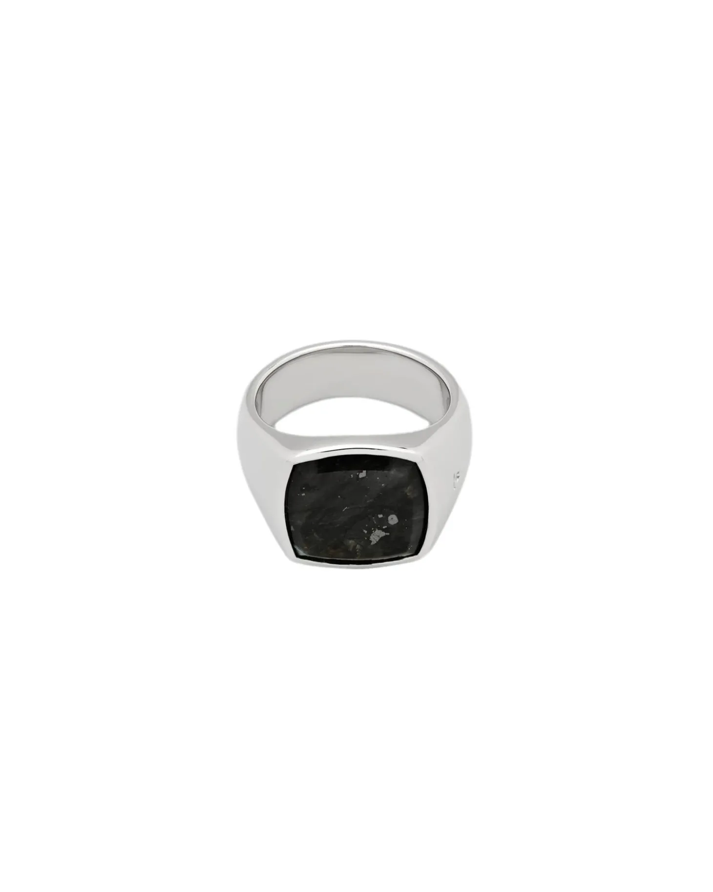 Tom Wood Cushion Black Larvikite Ring Sølv